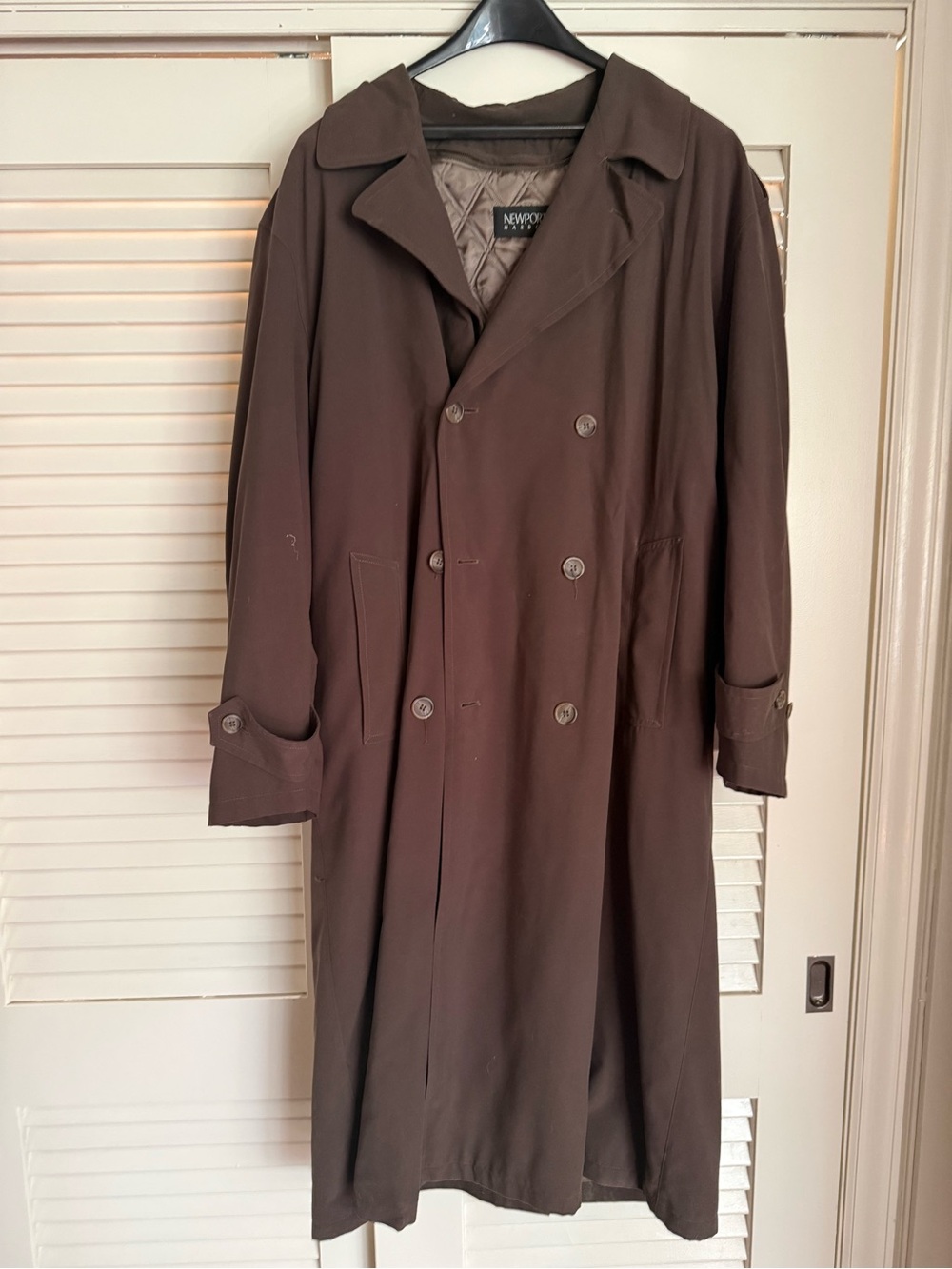 Newport Dark Brown Double-Breasted Trench Coat
